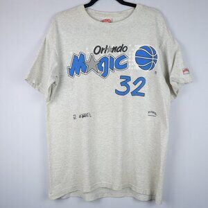 Vintage 1990's NBA Orlando Magic O'Neal Single Stitch Nutmeg T-Shirt, Size L